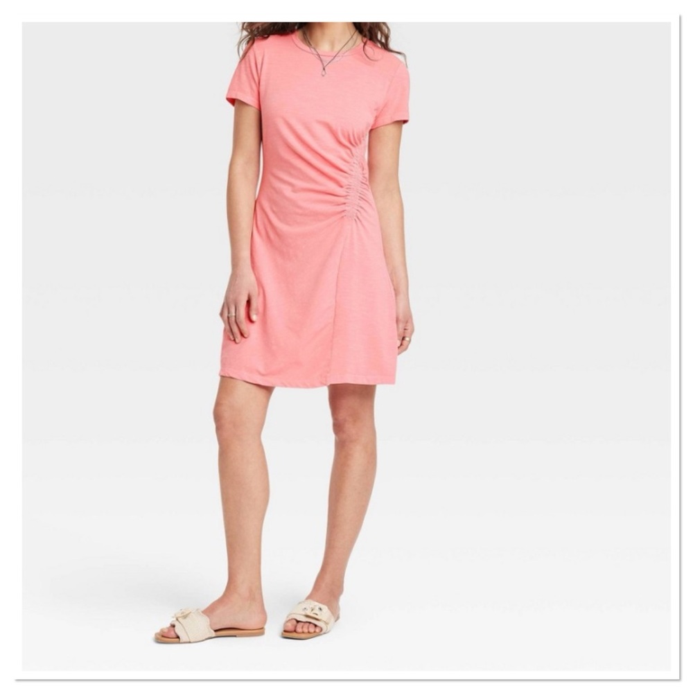 Women’s Short Sleeve Ruched Knit Mini T-Shirt Dress Universal Thread